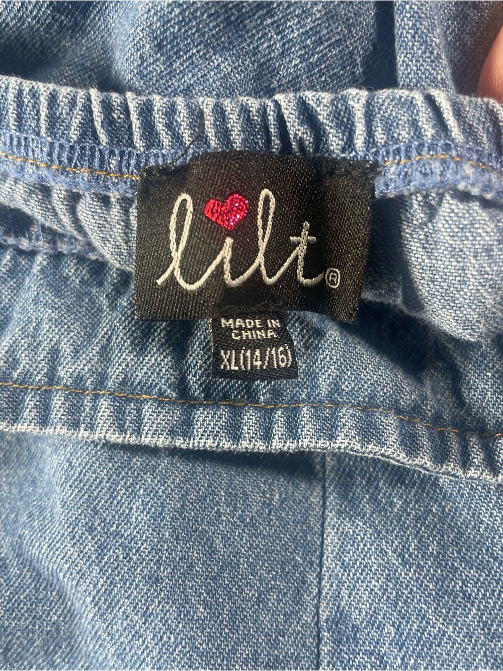 lilt Light Blue Denim‎ jumpsuit  XL(14/16) - Picture 2 of 13